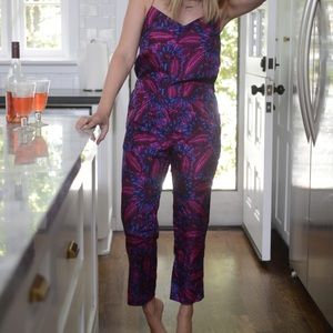 J.crew Midnight Floral Jumpsuit